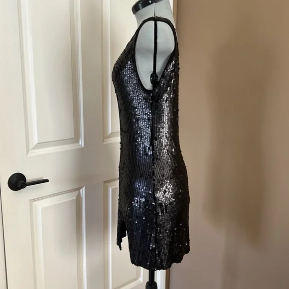 Free People Intimately Black Sequin Mini Dress - Picture 3 of 6